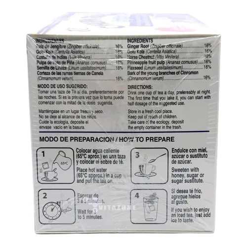 Vista 2 de Paquete de 2 té de fórmula mejorada CHUPA GRASS y PANZA – jengibre a base de té, Gotu Kola y Cinammon, piña Jengibre