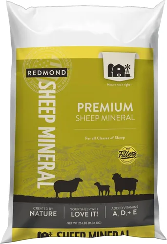 Redmond Suplemento mineral de oveja totalmente natural, minerales esenciales para la salud general y el apoyo al crecimiento, 5 libras