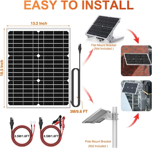 Vista 7 de SUNER POWER Cargador de Batería de Panel Solar de 12V 20W Ultra, Controlador de Carga MPPT UltraInteligente Integrado, Mantenedor de Batería Solar