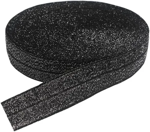 Vista 7 de Cinta decorativa plegable para niñas, cintas elásticas para manualidades, 60 yardas, color sólido, plegable, brillante