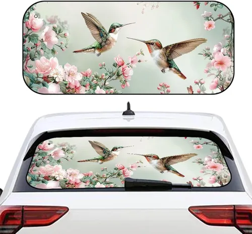 Vista 12 de Biyejit Parasol para ventana trasera de coche de vaca blanca y negra con ventosa, accesorios de automóvil con estampado de vaca, bloqueador solar