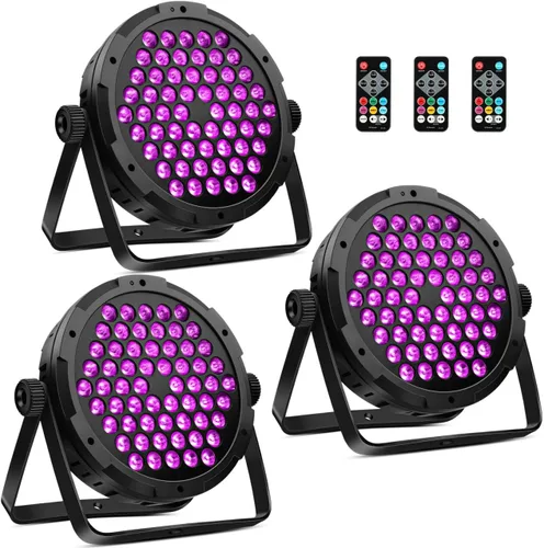 Vista 9 de Luces de escenario RGB de 60 LED, 90 W, regulables, multimodos activados por sonido, control remoto y DMX, eléctrico con cable, luces elevadas