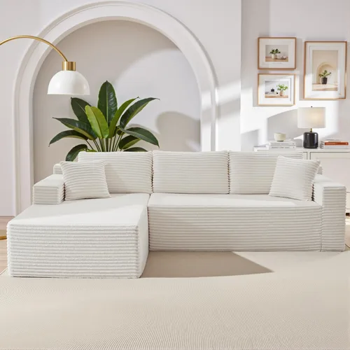 Vista 18 de Sofá modular de 110 pulgadas, sofá modular Cloud con asiento profundo, sofás tapizados sin hueso para sala de estar, sofá modular moderno
