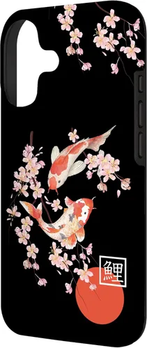 Vista 2 de Cherry Blossom Koi Carp Fish Japanese Sakura Graphic Art Case for iPhone 17
