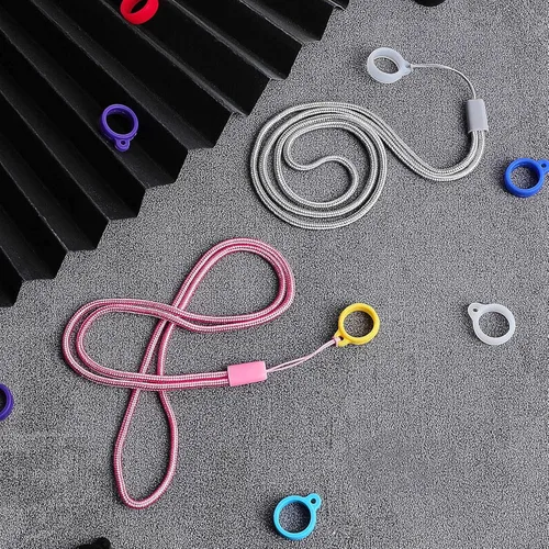 Vista 7 de Shappy 12 Anti Lost Lanyard Set Includes 2 Necklace Lanyard with 10 Anti Lost Silicone Rubber Ring Pen Silicone Ring Holder