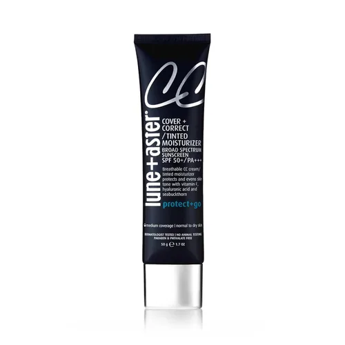 Lune+Aster CC Cream Broad Spectrum SPF 50 | Medium Coverage, Color Correcting Cream For A Dewy Glow