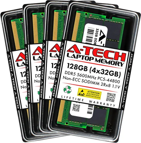 Vista 30 de A-Tech 8GB DDR5 4800MHz PC5-38400 CL40 SODIMM 1.1V Memoria RAM de 1.1V sin ECC sin búfer SO-DIMM de 262 pines para actualización de memoria