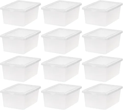 Vista 13 de IRIS USA - Contenedores de almacenamiento de plástico de 12 cuartos de galón con tapas, paquete de 4, pequeño contenedor sensorial, almacenamiento