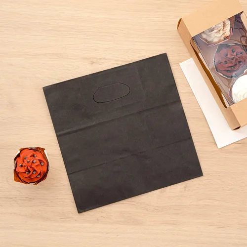 Vista 6 de Bag Tek Rectangle Paper Take Out Bag - with Handles - 11" x 7" x 11" - 100 count box