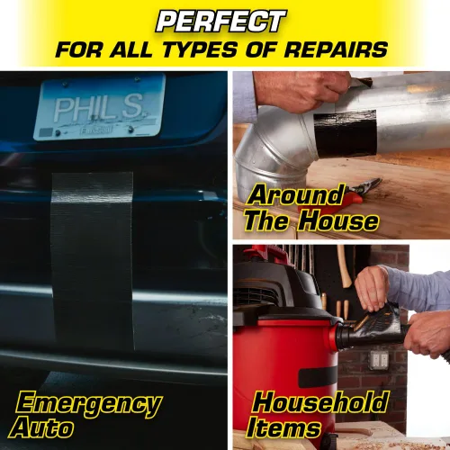 Vista 8 de Cinta adhesiva Flex Duct, súper ancha, 4.6 pulgadas x 20 pies, negra, resistente de alta calidad, multisuperficie, resistente al agua, al clima y a