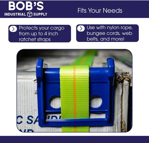 Vista 3 de Bob's Industrial Supply BISupply - Protector de borde de esquina de carga, 40 unidades, protectores de borde plano azul, protectores de esquina