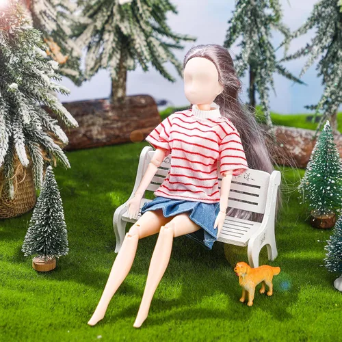 Vista 2 de Bencailor 8 piezas de ropa de muñeca de Navidad para muñecas de 11.5 pulgadas, accesorios de muñeca, suéteres, pantalones de mezclilla, ropa regular