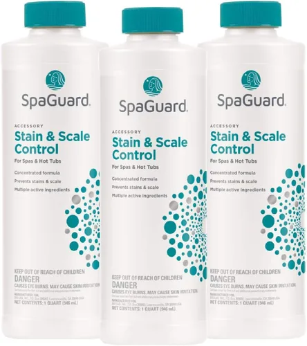 Vista 5 de SpaGuard Control de manchas y incrustaciones para spas y jacuzzis, 1 pinta, fórmula concentrada, evita la formación de escamas, elimina