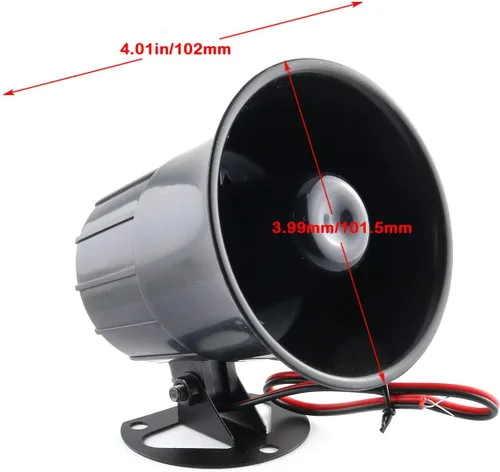 Vista 3 de E-outstanding Alarma de cuerno de sirena de seguridad DC12V 15W para sistema de alarma