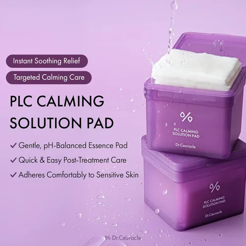 Vista 4 de Dr.Ceuracle PLC Calming Solution Pad - Almohadilla de tóner calmante instantánea y calmante para pieles sensibles, cuidado de la piel coreano post