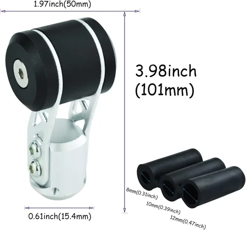 Vista 4 de Pomo de cambio de marcha en T para coche, pomo de palanca de cambios de aluminio para la mayoría de vehículos manuales y automáticos (negro)