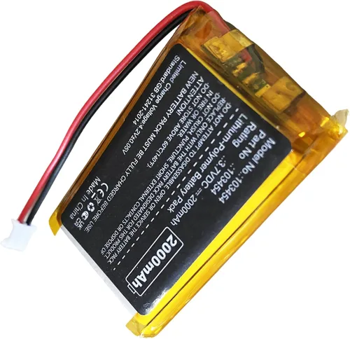 Vista 3 de Nzzz Batería LiPo 2000mAh 3.7V 103454 con 2 cables JST PH2.0.000 in Conector 103454 Batería recargable resistente a altas temperaturas para altavoz