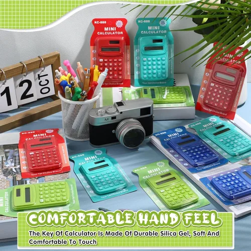 Vista 7 de LEIFIDE Paquete de 24 calculadoras de bolsillo, calculadora básica de 4 funciones, pantalla de 8 dígitos, funciona con pilas, para escritorio