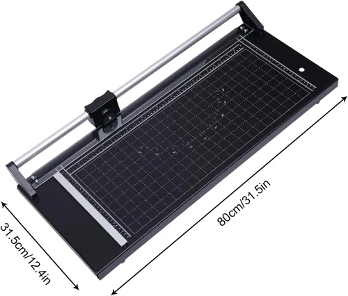 Vista 7 de Cortador de papel giratorio de precisión manual comercial de 24 pulgadas, resistente, corte inteligente para papel fotográfico, película, mermelada