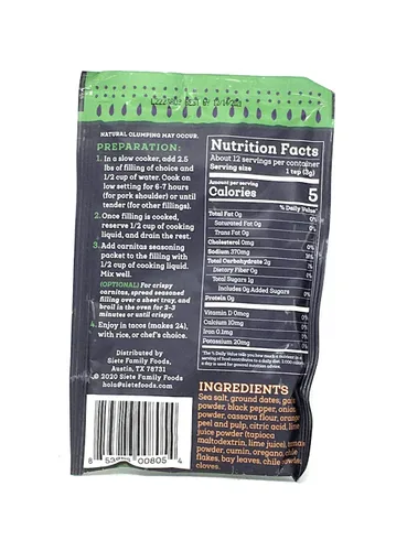 Vista 4 de Siete Condimento - Carnitas Paleo, sin conservantes, aprobado por Whole 30 (paquete de 1)