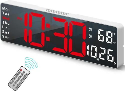 Vista 13 de Reloj digital, reloj de pared digital para decoración de sala de estar, reloj despertador de escritorio para dormitorio, reloj de pared grande