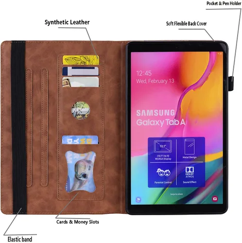 Vista 2 de Funda para Lenovo Tab P11 (2.ª generación) de 11.5 pulgadas/Pad Plus 2023 magnética de piel sintética con soporte para tarjetas, plegable