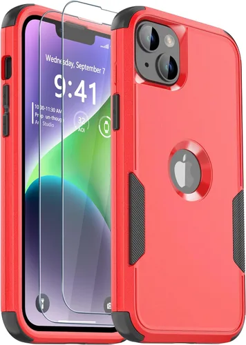 Vista 9 de Funda para iPhone 12, 2 protectores de pantalla de vidrio templado, 10 pies a prueba de caídas, antideslizante, a prueba de golpes, para iPhone 12