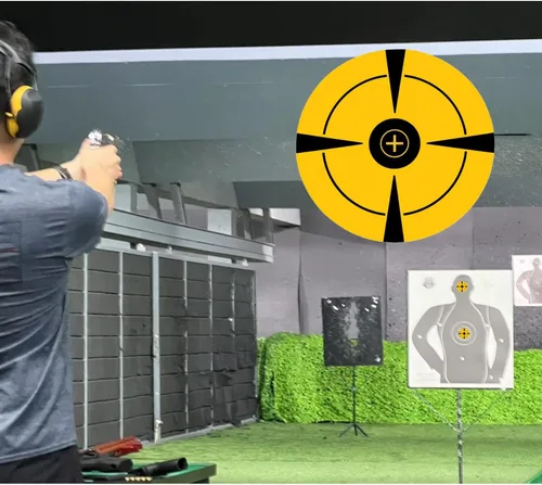 Vista 2 de 3 inch Orange Bullseye Adhesive Target Stickers,Suitable for Gun Rifle Pistol Airsoft BB Gun Pellet Gun Air Rifle,250 Labels/Roll