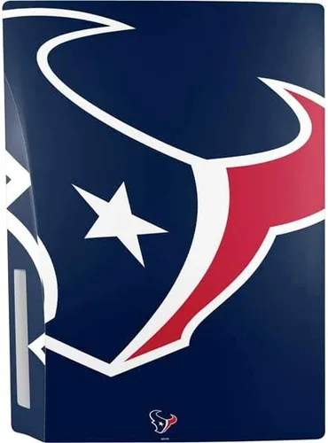 Vista 3 de Skinit Calcomanía para juegos compatible con PS5 Bundle – Diseño de logotipo grande con licencia oficial de los Houston Texans de la NFL