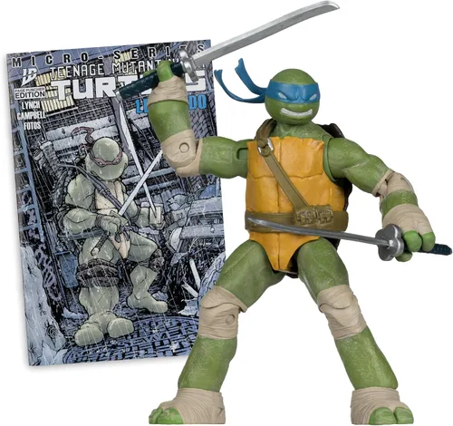 Vista 2 de McFarlane Toys -Teenage Mutant Ninja Turtles (Page Punchers) Figura de acción de Leonardo de 5 pulgadas con cómic