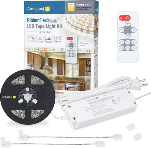 Vista 8 de Kit de luz de tira LED Armacost Lighting RibbonFlex Home 24V RGB+W cableado, multicolor, 4.9 m (423511)