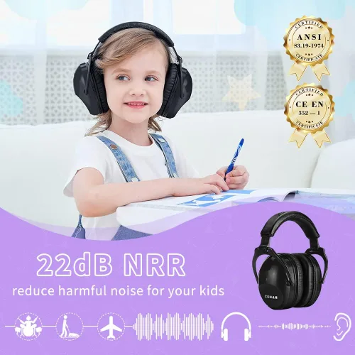 Vista 6 de ZOHAN 030 - Auriculares con cancelación de ruido para niños, protección auditiva para niños con autismo