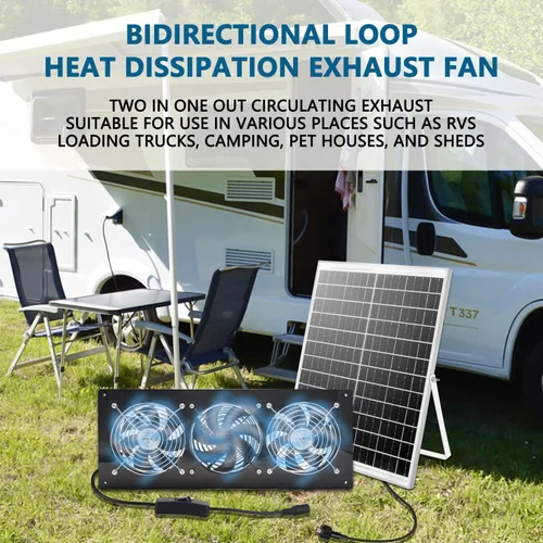 Vista 7 de HNRLOY Ventilador de escape solar, panel solar de 25 W con kit de 3 ventiladores de ventilación, ventilador alimentado por energía solar