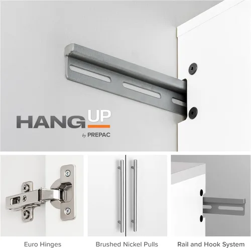 Vista 5 de Prepac HangUps - Armario de almacenamiento superior, armarios de pared elegantes y espaciosos para maximizar tu almacenamiento, tamaño de 36 Blanco