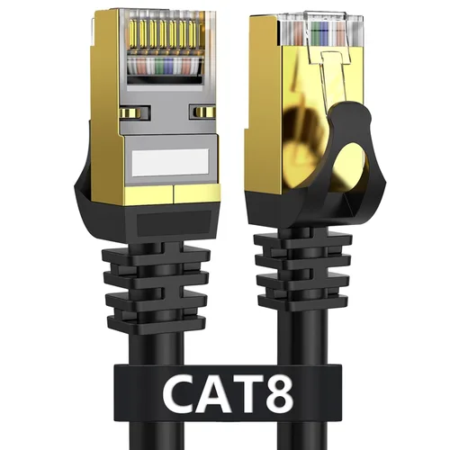 Vista 11 de Cable Ethernet Cat 8 de 3 pies - Paquete de 5, cable de conexión RJ45 de 40 Gbps 2000 MHz, cable de red de alta velocidad para interiores