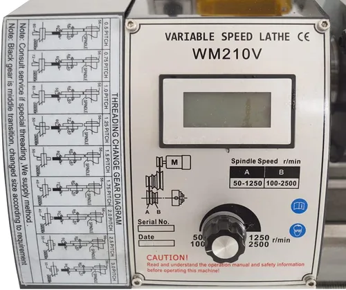 Vista 5 de Techtongda Torno de banco de velocidad variable de 8 x 16 pulgadas con torno de banco de motor sin escobillas de 900 W, 110 V MT5