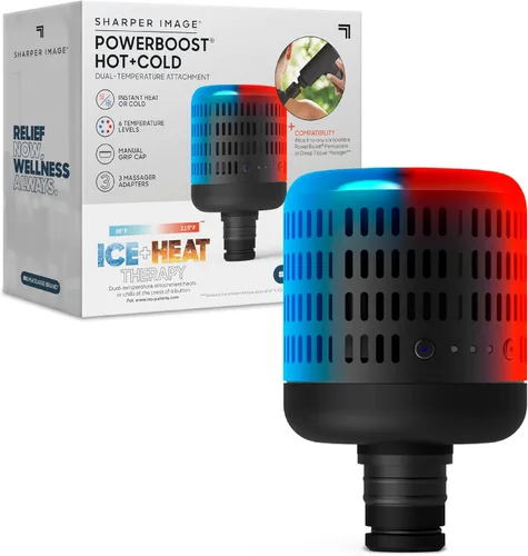Sharper Image® Powerboost Accesorio de Pistola de Masaje de Doble Temperatura Caliente + Fría - Calor y Frío Instantáneos, 6 Niveles de Temperatura de MerchSource