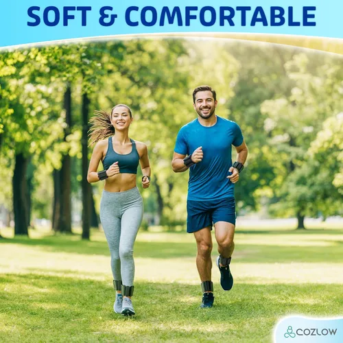 Vista 7 de Cozlow - Ankle & Wrist Weights - for Men & Women - 1 Pair - Adjustable Silicone Workout Bands for Fitness & Strength Training - Wearable Leg & Cuff