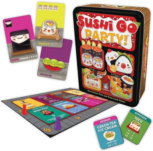 Sushi Go Party! - El juego de cartas deluxe de seleccionar y pasar de Gamewright, multicolor
