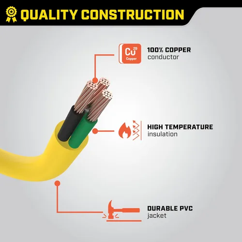 Vista 5 de Champion Power Equipment Cable de alimentación para generador RV de 30 pies y 30 amperios y 125 voltios, (TT-30P a L5-30R)