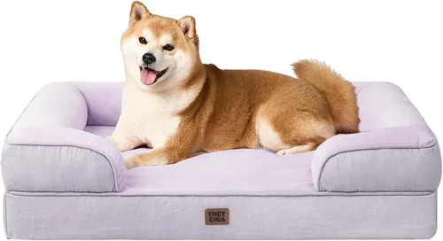 Vista 13 de EHEYCIGA - Cama ortopédica para perro grande, impermeable, de espuma viscoelástica y espuma tipo caja de huevos, bordes elevados, antideslizante