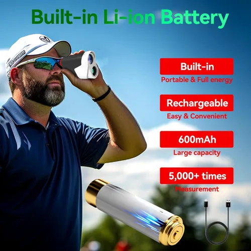 Vista 6 de Range Finder Golf G3 - Telémetro láser de golf con interruptor de pendiente, soporte magnético, 1000 yardas/2,998.7 ft, batería recargable