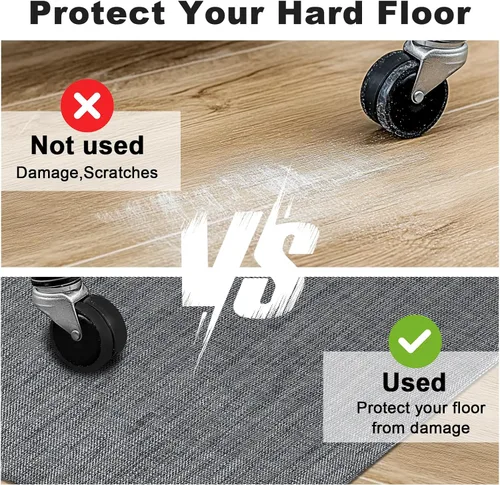 Vista 7 de AiBOB Alfombrilla para silla de oficina para suelo de madera dura y baldosas, 36" x 48" resistente para computadora y silla de escritorio