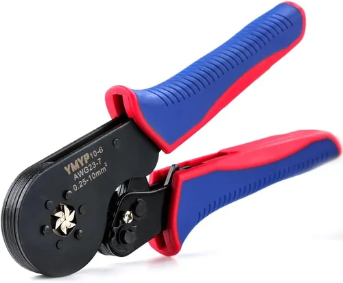 Vista 6 de Herramienta de prensado de virola AWG 23-7, crimpadora cuadrada para terminales de manguitos finales - Herramienta de trinquete autoajustable
