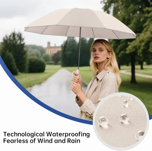 Vista 2 de Paraguas inteligente, reforzado a prueba de viento, duradero, protector solar, protección UV UPF50+, con anillo reflectante de ángel, negocios