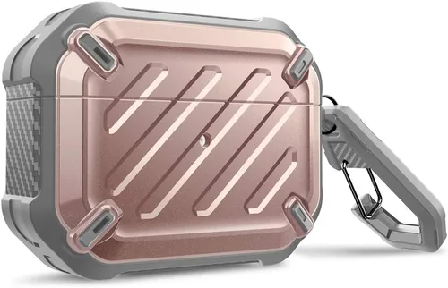 Vista 11 de SupCase - Estuche para Airpods Pro Serie Pro Unicorn Beetle, resistente carcasa de protección completa con mosquetón para Airpods Pro de Apple Negro