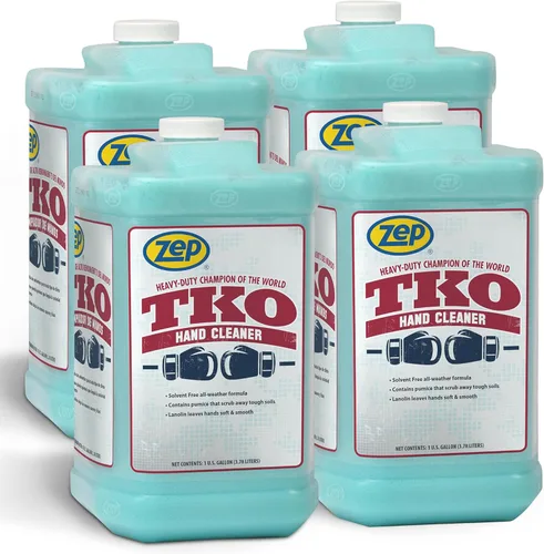 Zep 1049524 - Limpiador de manos industrial TKO resistente, 1 galón (caja de 4), para profesionales industriales como mecánicos, cuatro bombas