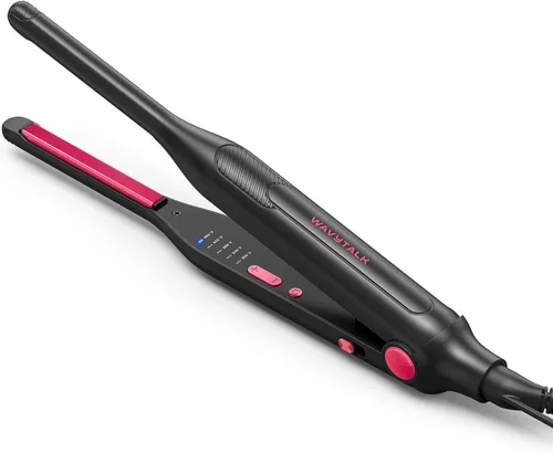 Vista 7 de Wavytalk Plancha plana pequeña de 3/10", Plancha plana de lápiz para cabello corto, corte de duendecillo y flequillo, rizador de pelo para cabello