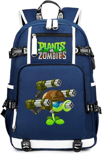 Vista 20 de ISaikoy Game Plants vs. Zombies - Mochila de hombro para libros, mochila escolar, color, Azul 1, Mochilas Daypack