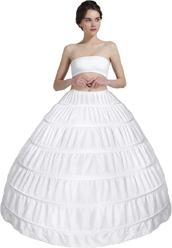 Completo línea A de 6aros largo hasta el piso, vestido de novia, combinación para vestido.